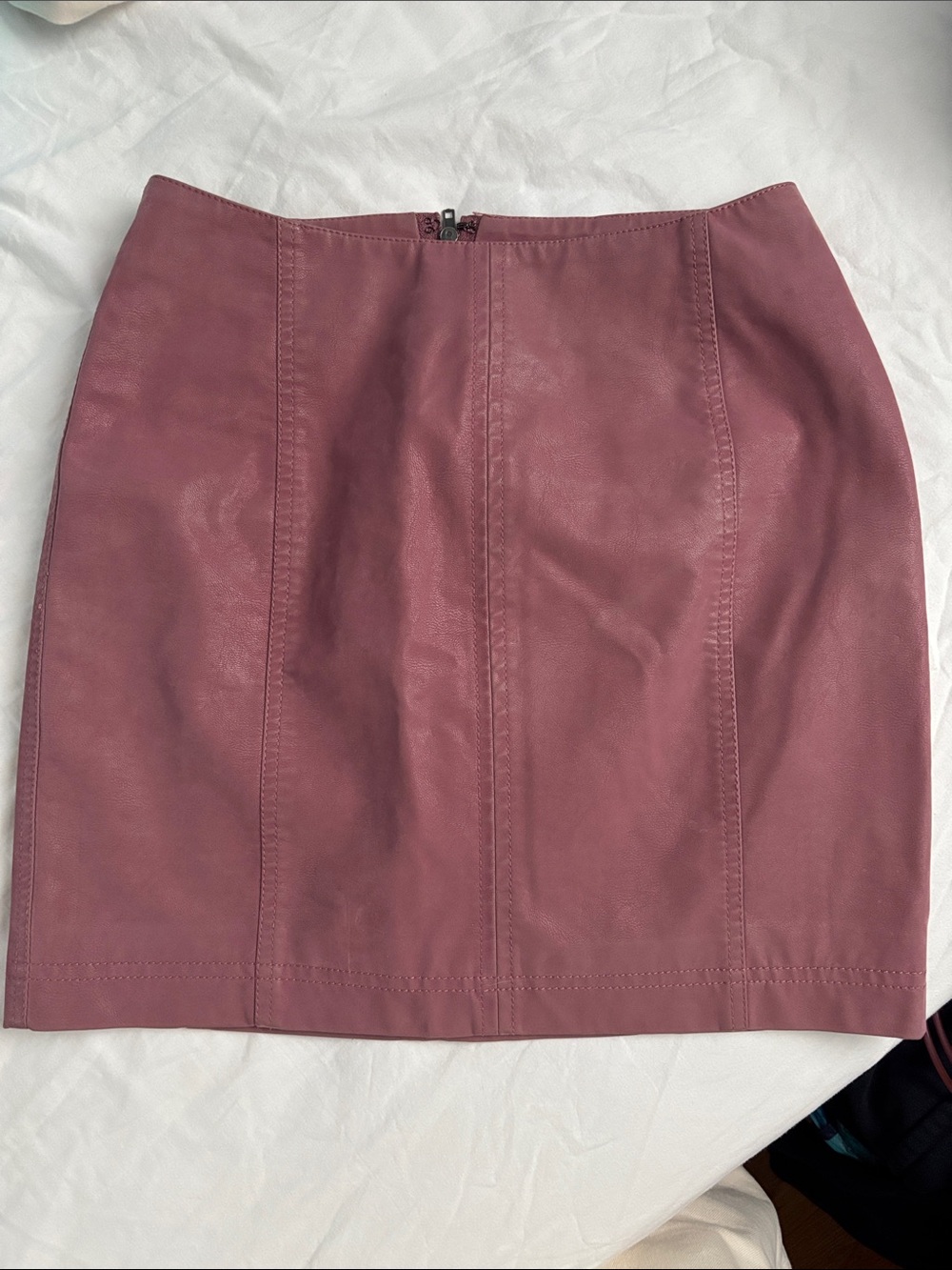 Free People Women's Faux Leather Skirt - Mauve Pink
